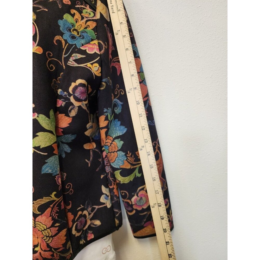 Lauren Hansen Blazer Jacket Women Medium Colorful Floral Zip Art Festival - Picture 5 of 11